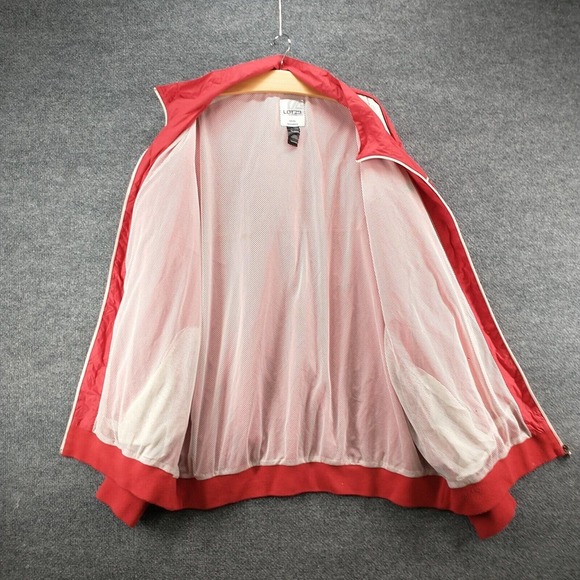 Lot29 Premium Wear Men's Full Zip Windbreaker Jacket Red XXXL Chest Striped - Picture 7 of 16